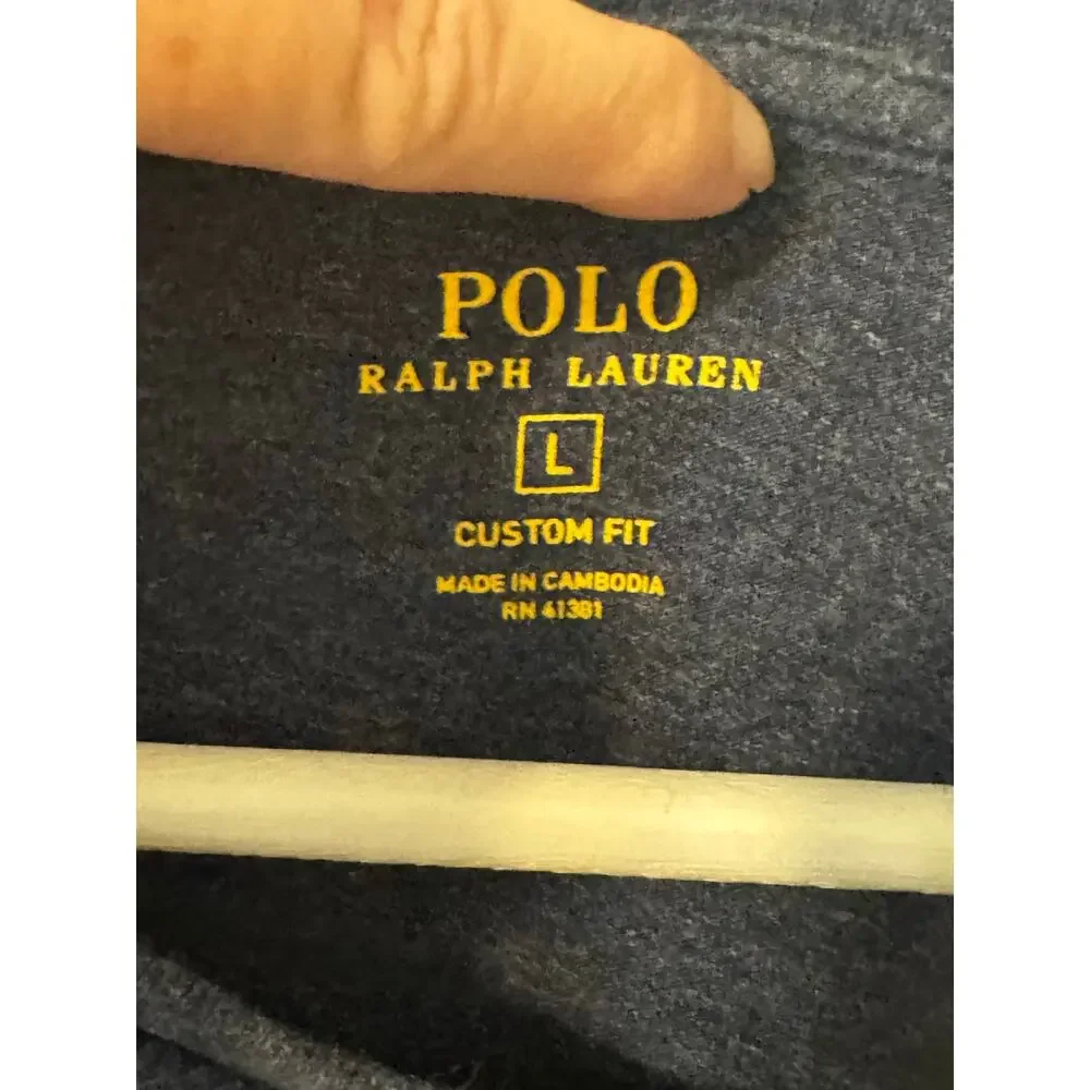 Polo Ralph Lauren Men's‎ Shirt Long Sleeve T-shirt Heather Blue Size Large